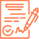 Notebook with pen icon.
